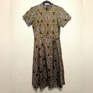 BROOKS Brothers women’s dress, faux tie wrap, medallion, cotton SZ S